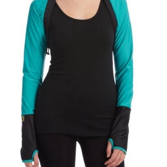 Moxie Cycling Bolero Jacket Black/Aqua Large NWT - Picture 3 of 8